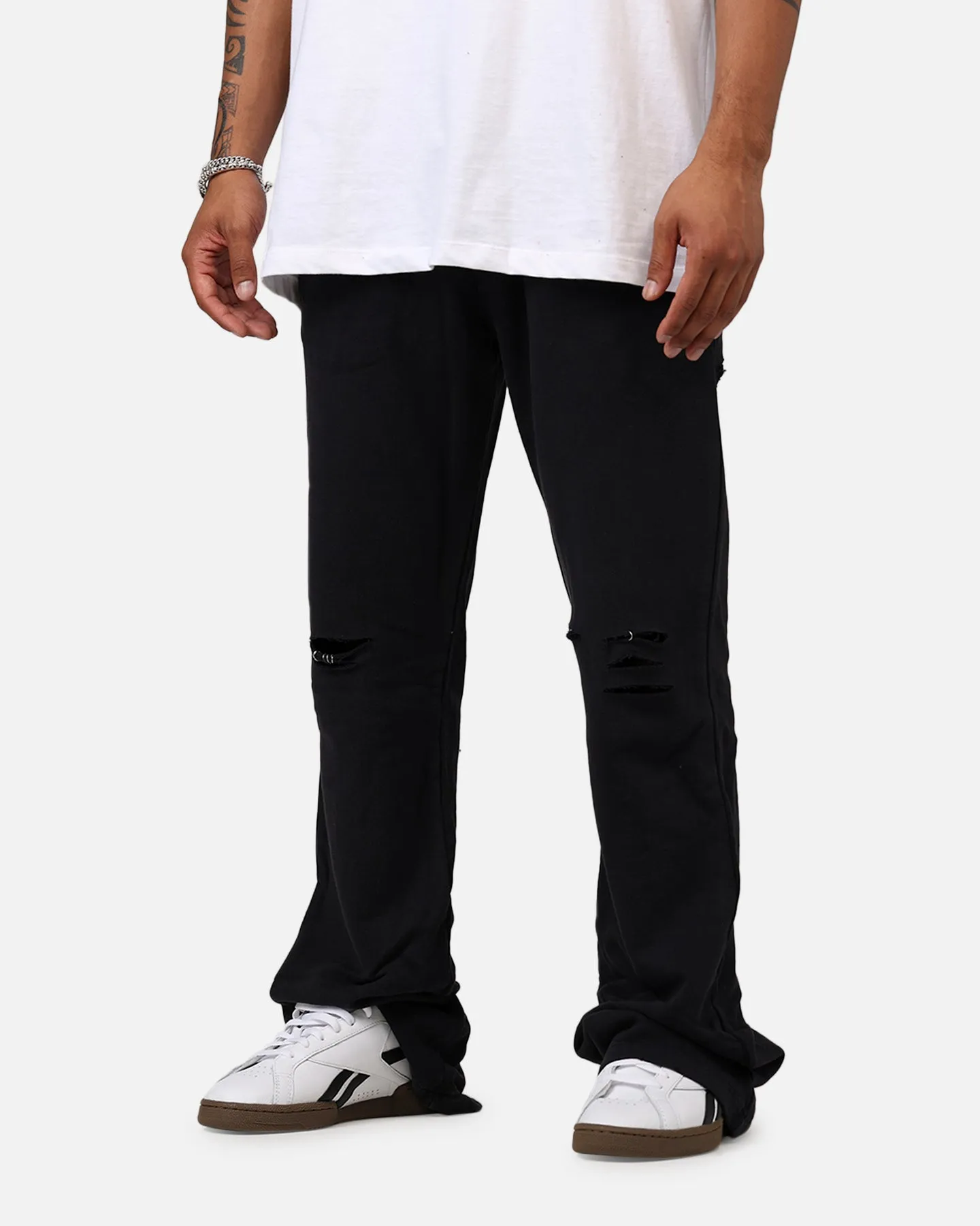 MNML Metal Ring Flared Sweatpants Black