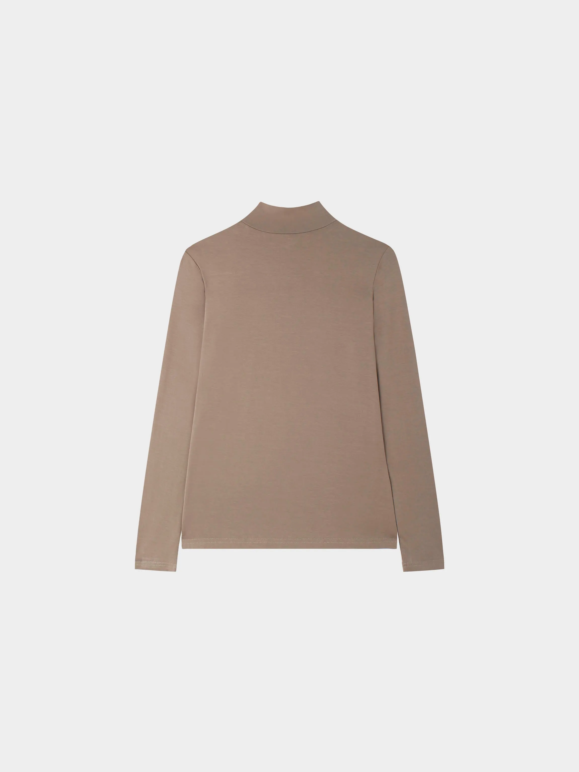 Modal Turtleneck Long Sleeve-Taupe