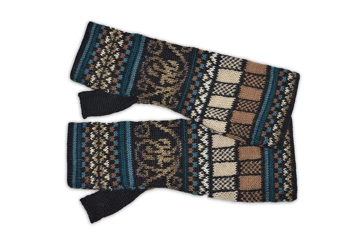 Navajo Women's Fingerless Alpaca Gloves