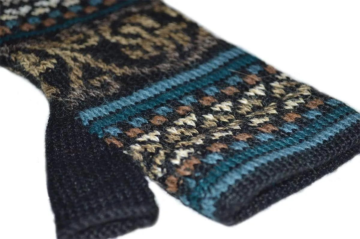 Navajo Women's Fingerless Alpaca Gloves