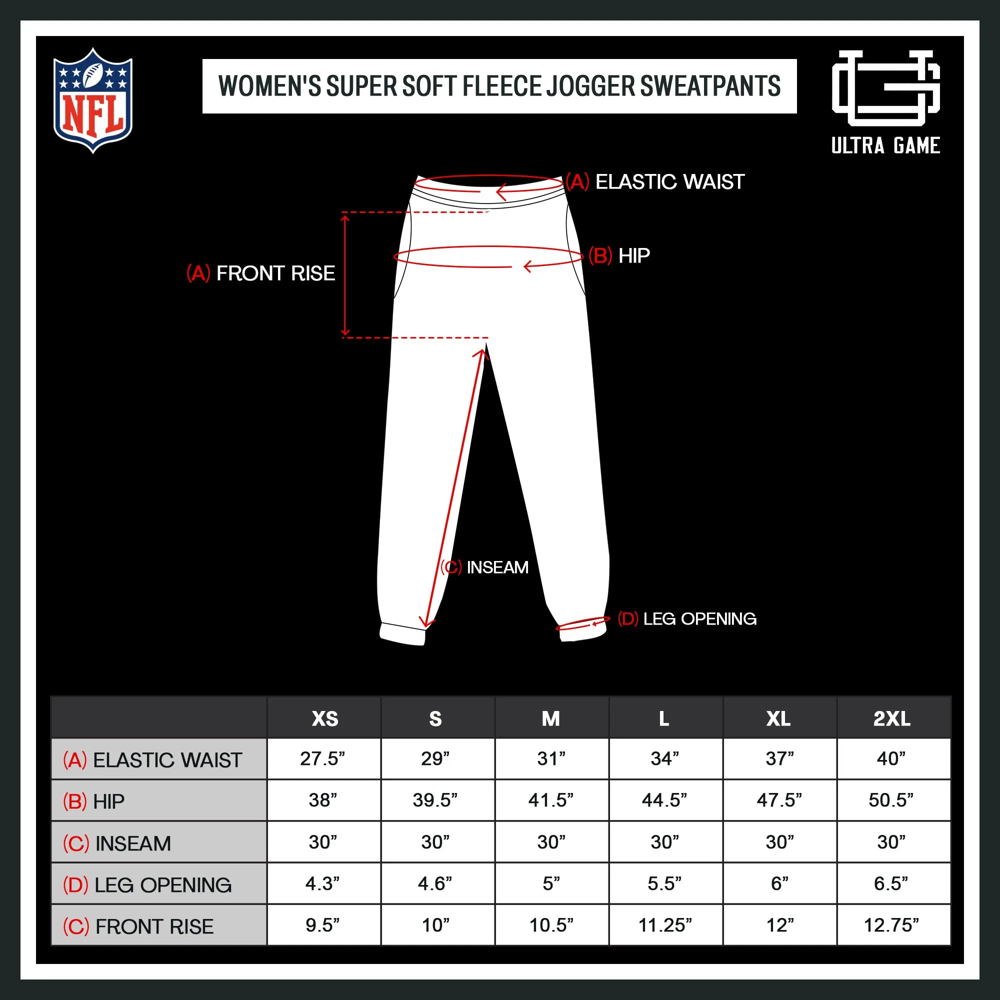 NFL Official Women's Super Soft Fleece Jogger Sweatpants|Buffalo Bills