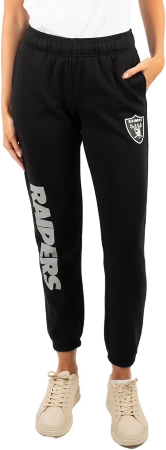 NFL Official Women's Super Soft Fleece Jogger Sweatpants|Las Vegas Raiders