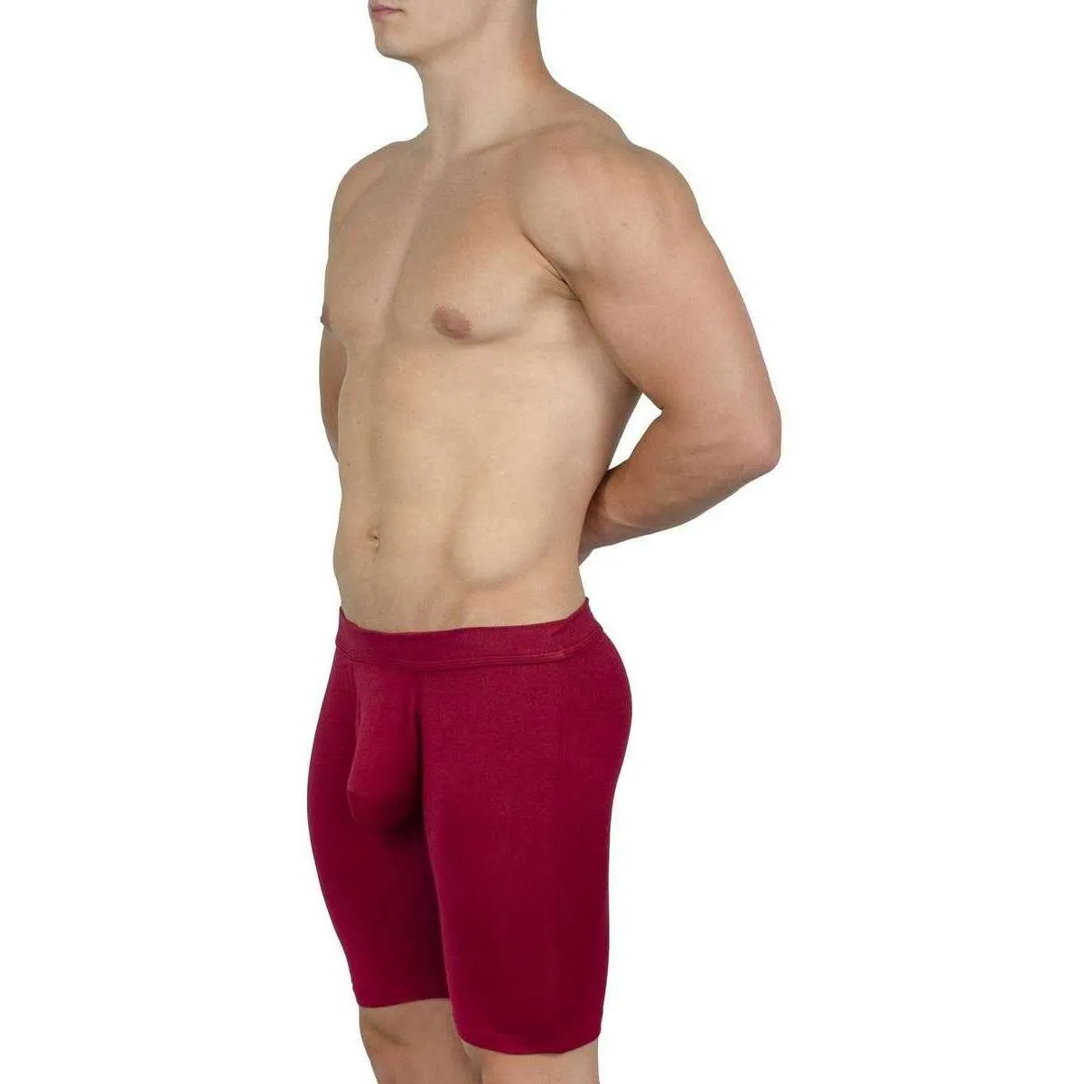 Obviously EliteMan Boxer Brief 9inch Leg - Maroon Red