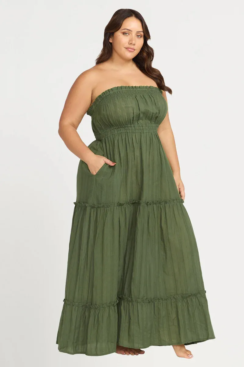 OLIVE HANDEL COTTON STRAPLESS DRESS