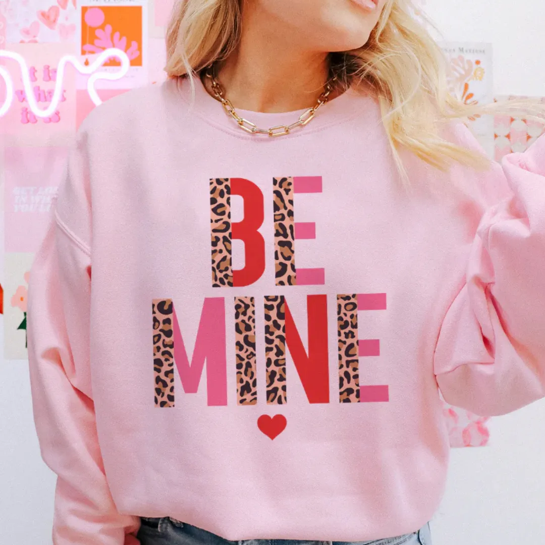 Online Exclusive | Be Mine Cheetah and Color Block Graphic Sweatshirt in Pink