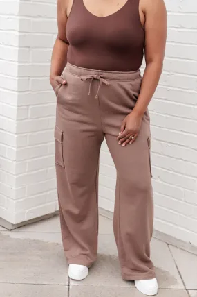 *Online Exclusive* Run, Don't Walk Cargo Sweatpants in Smokey Brown