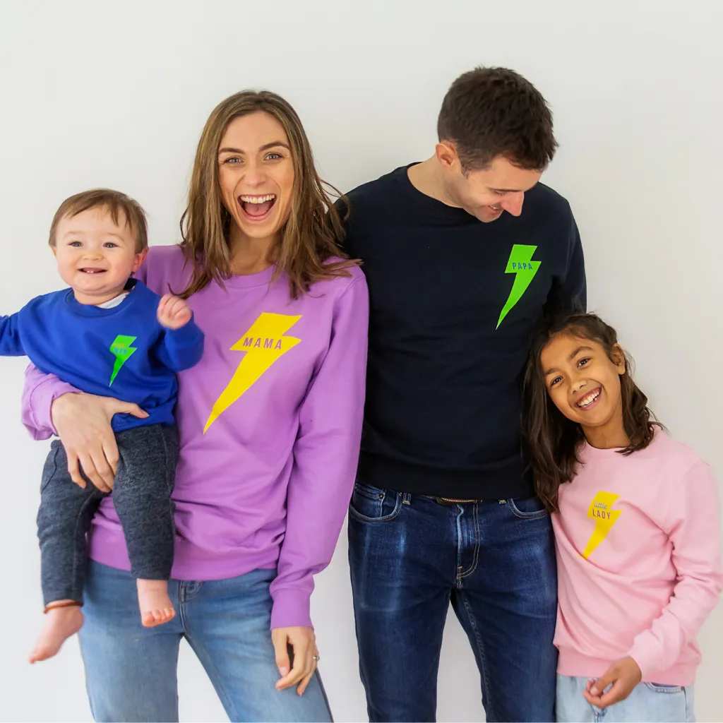 Papa lightning bolt sweatshirt in Navy