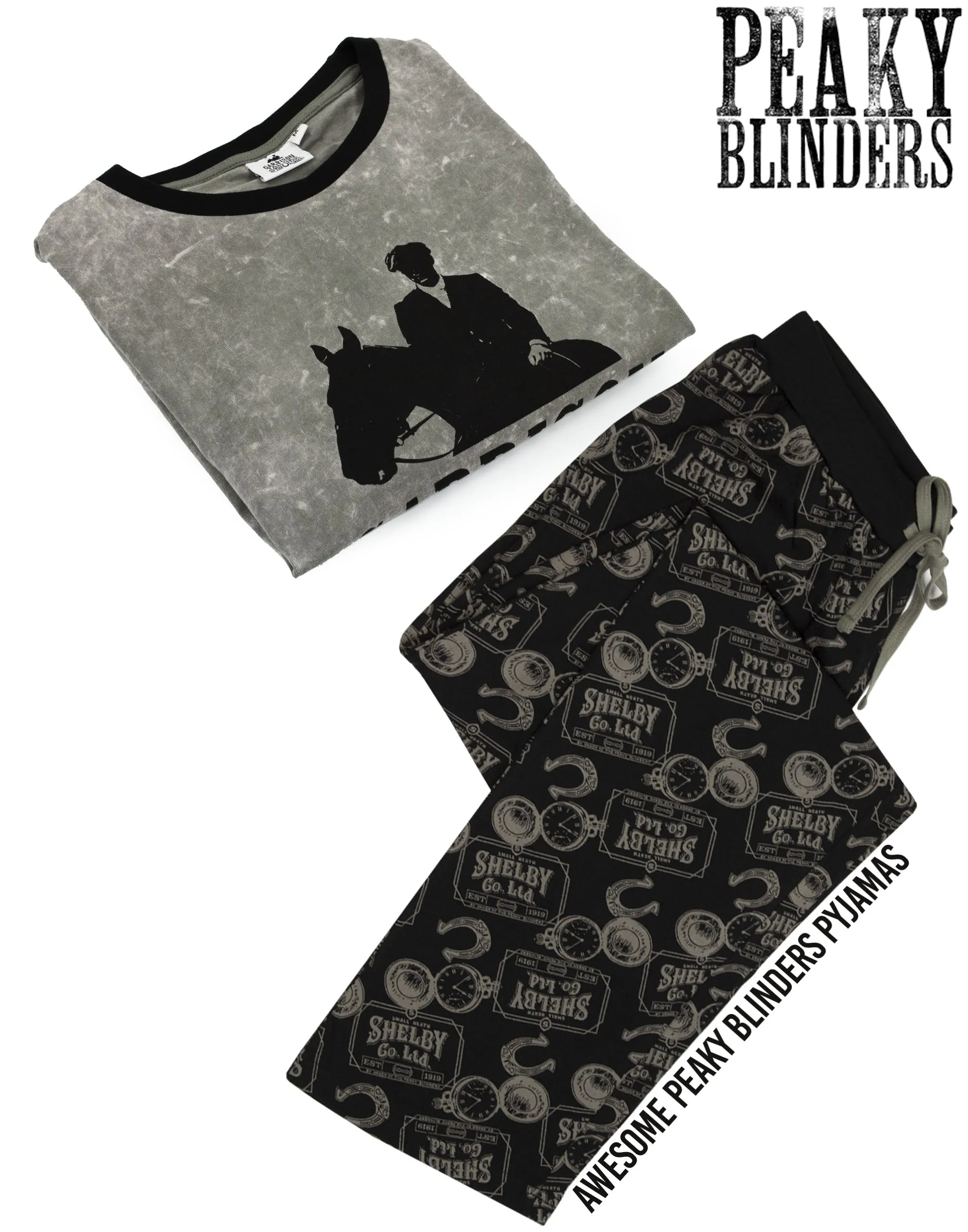 Peaky Blinders Pyjamas Mens - Tommy Shelby Family T-Shirt & Lounge Pants PJ Set