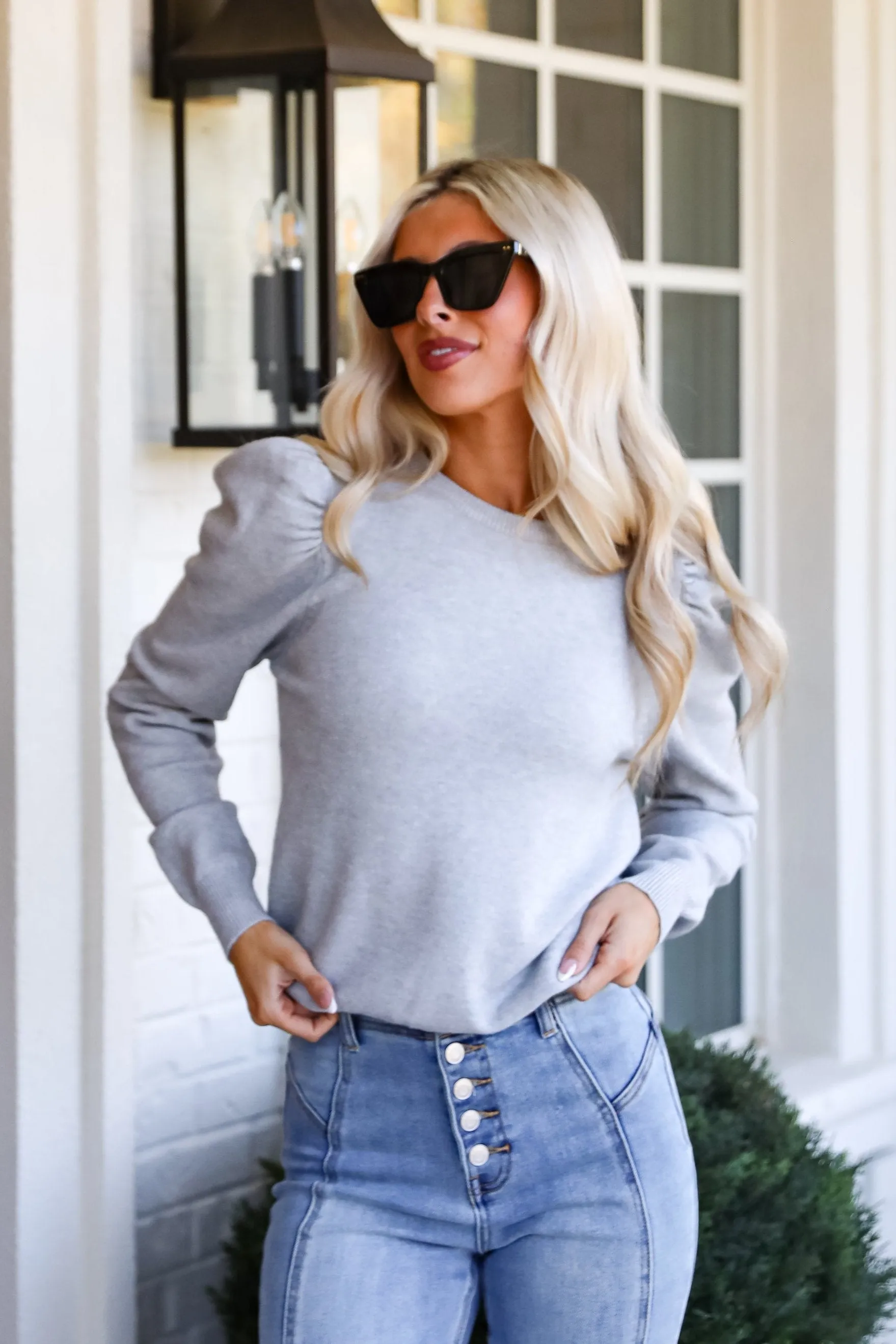 Perfected Comfort Heather Grey Sweater