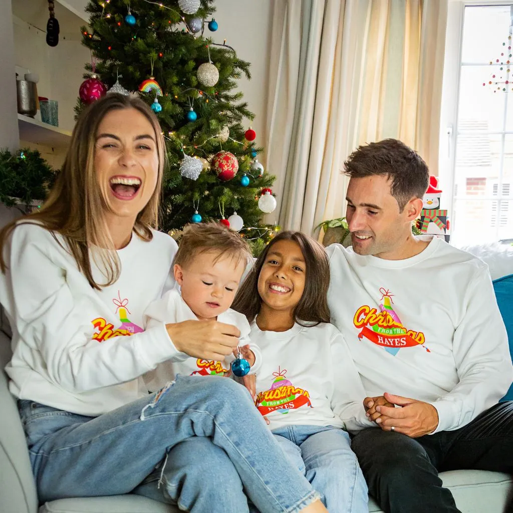 Personalised White Bauble Sweatshirt