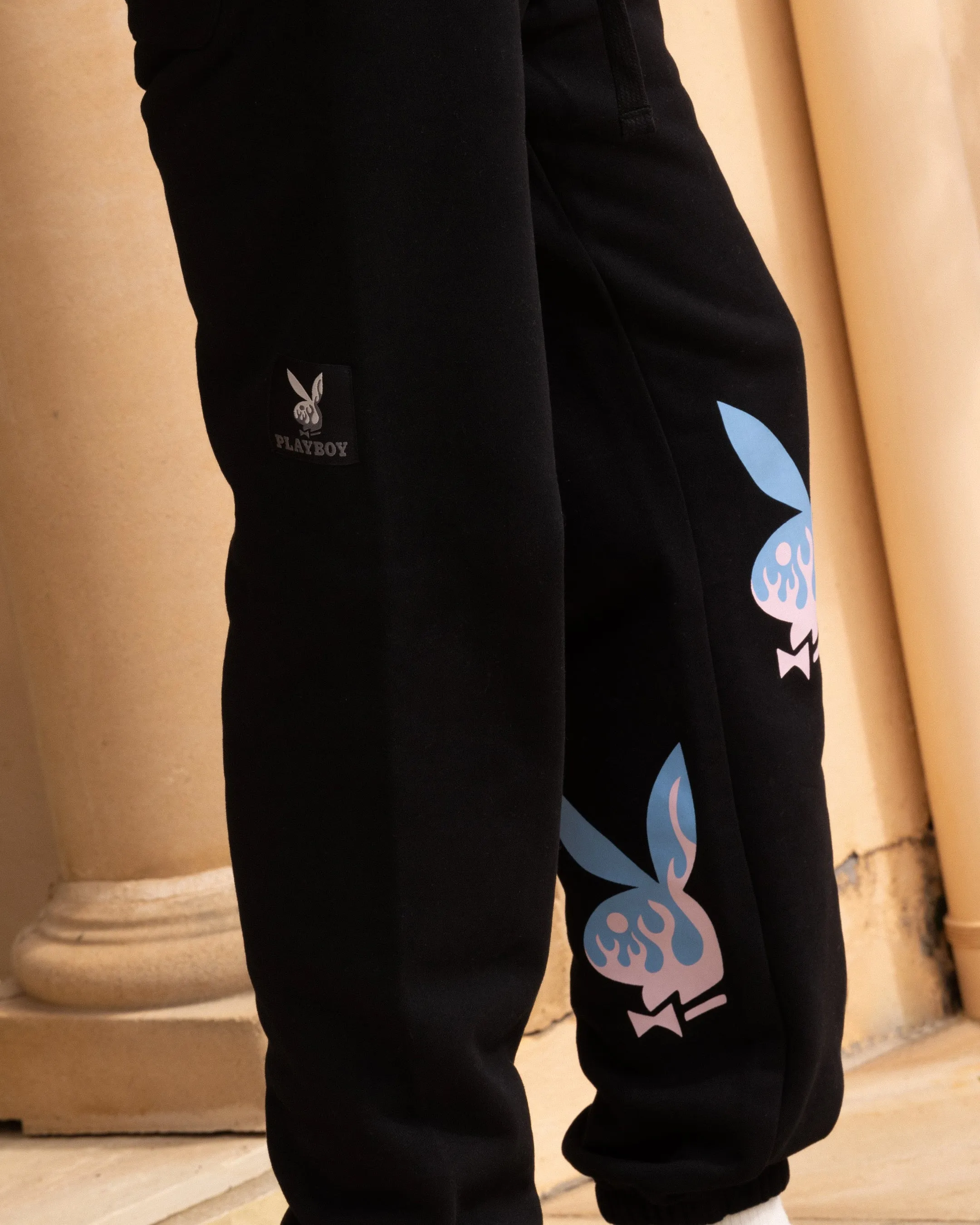 Playboy By Culture Kings Lit Bunny Track Pants Black