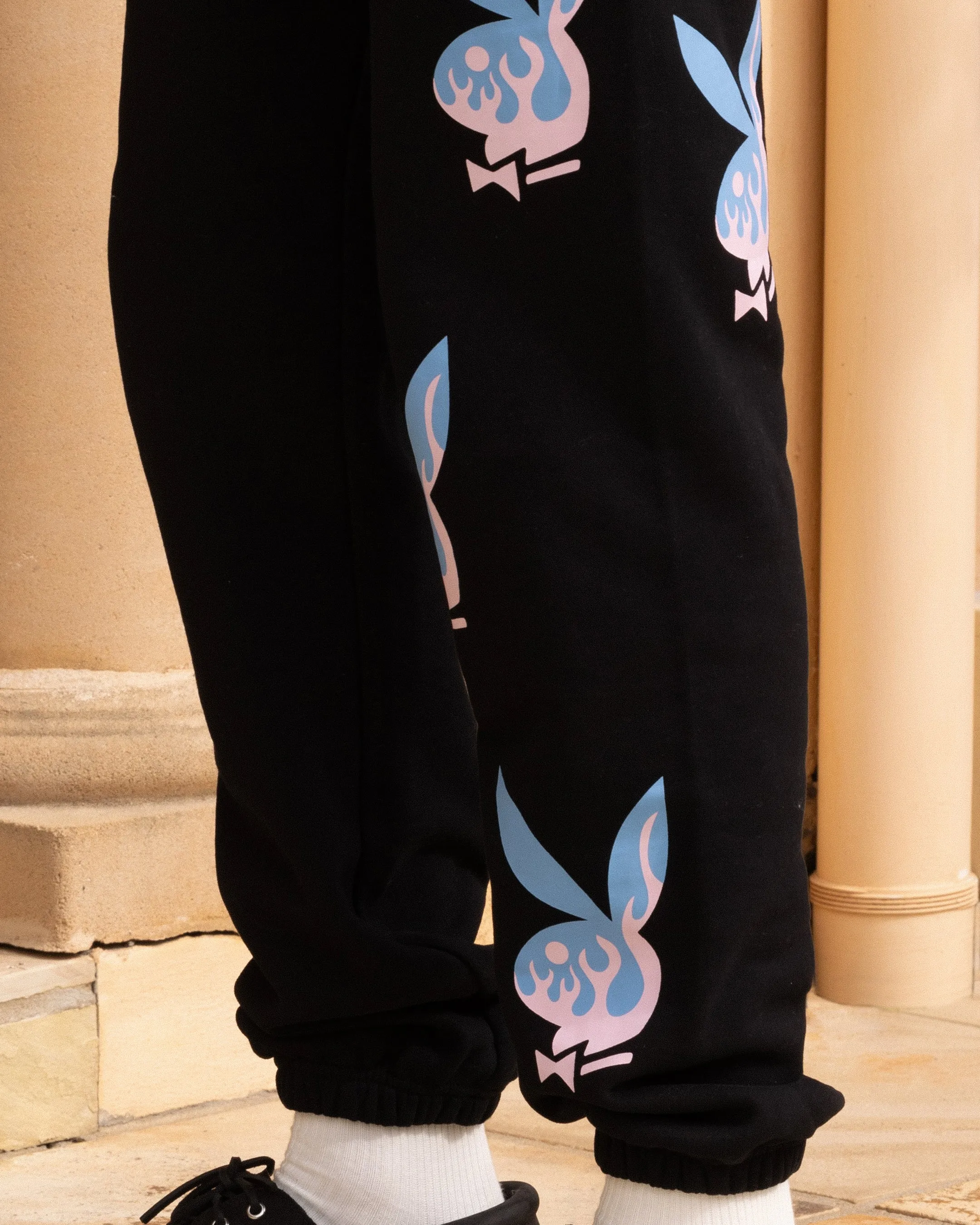 Playboy By Culture Kings Lit Bunny Track Pants Black