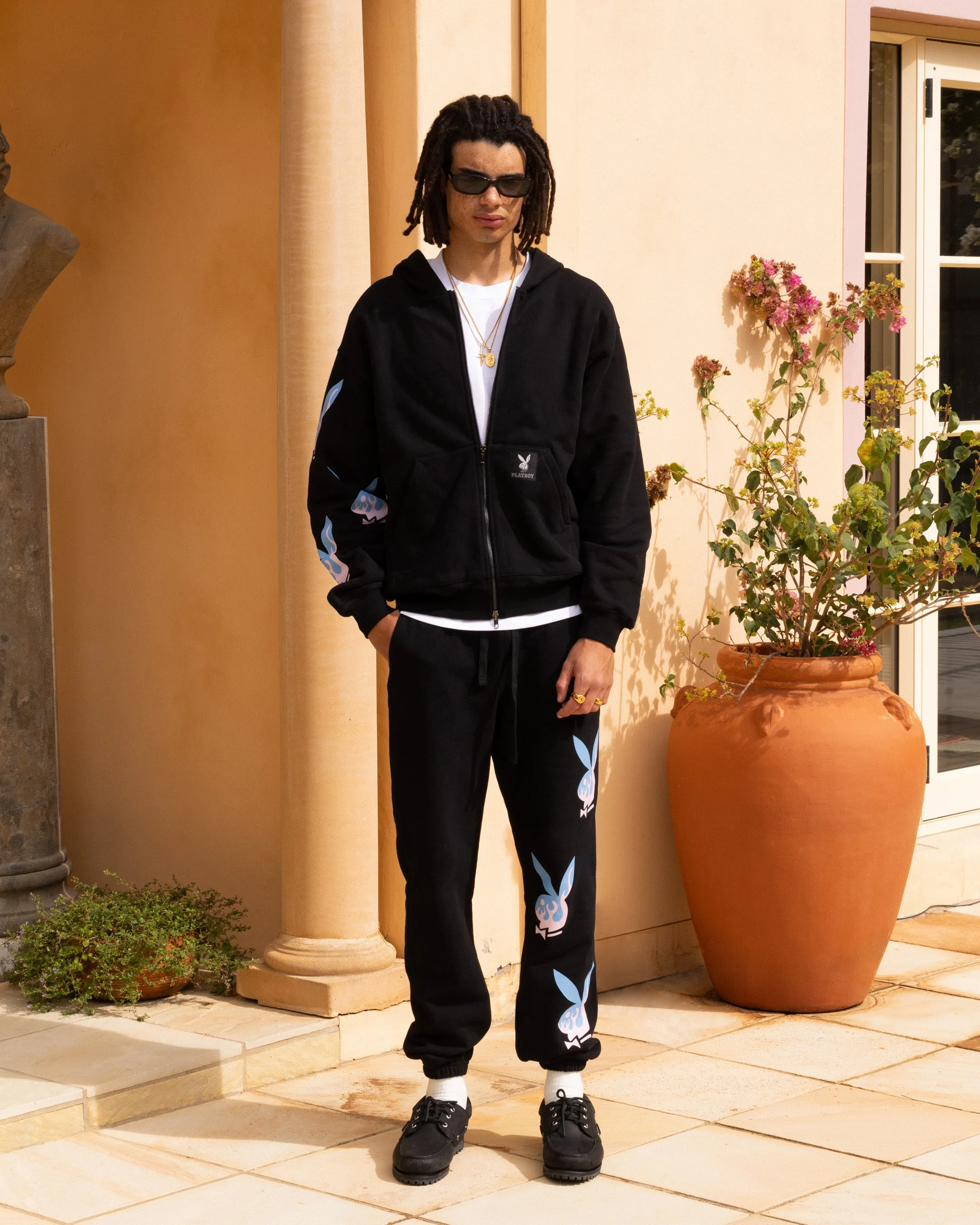 Playboy By Culture Kings Lit Bunny Track Pants Black