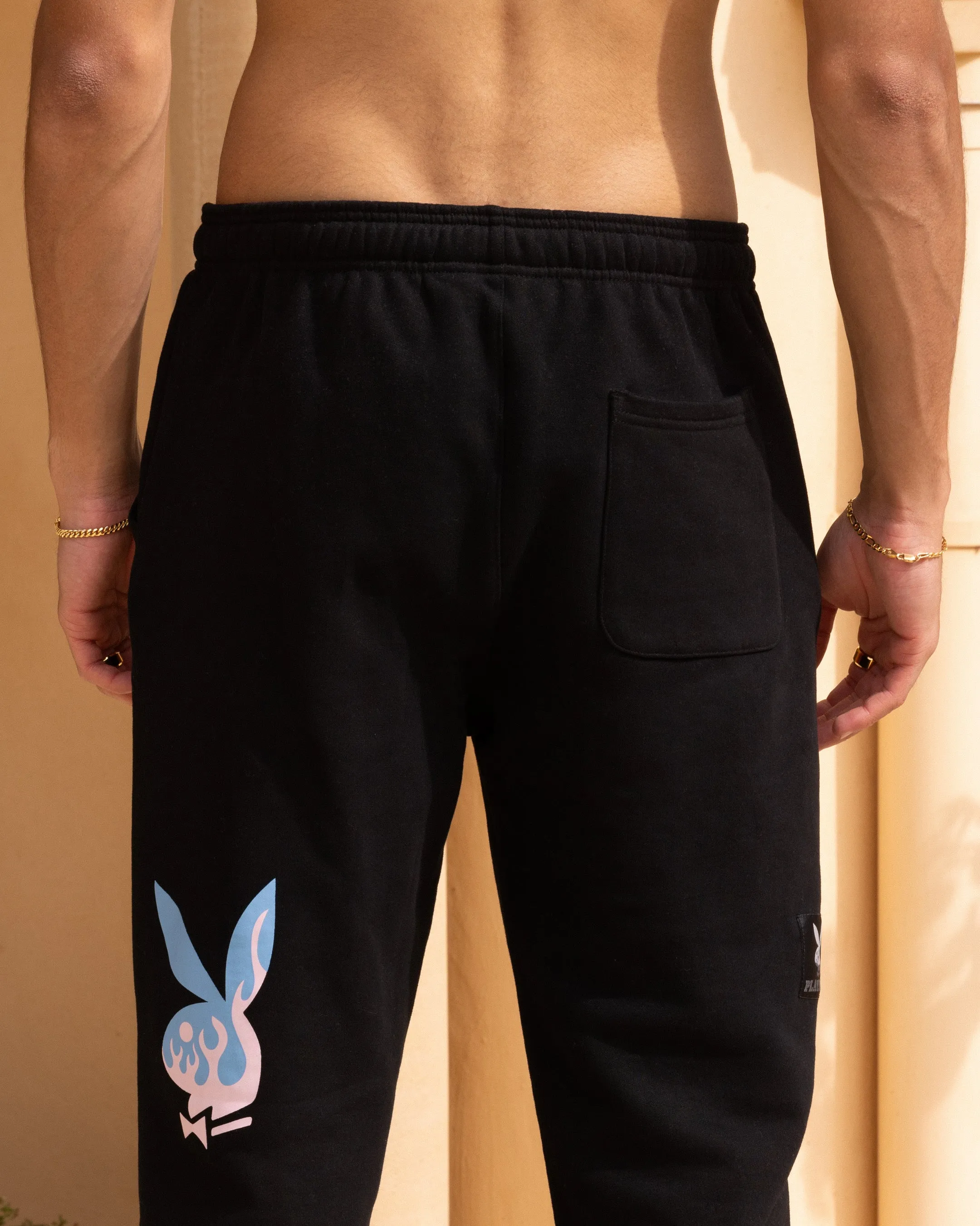 Playboy By Culture Kings Lit Bunny Track Pants Black