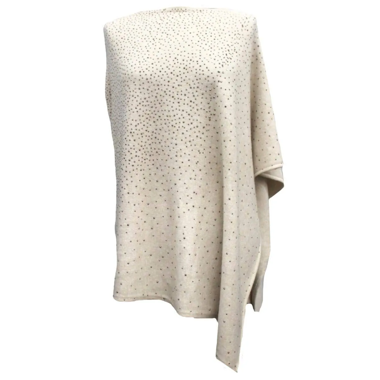 Poncho With Embellishments - Ivory