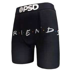 PSD Mens Stretch Wide Band Boxer Brief Friends Series Black Underwear - E31911093-BLK-XXL