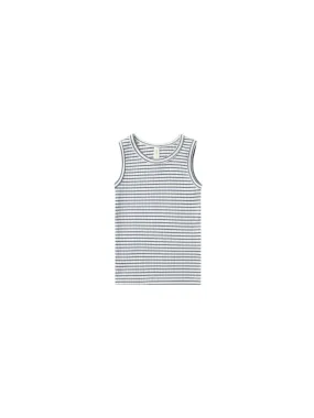 Quincy Mae Ribbed Tank Top | Indigo Stripe