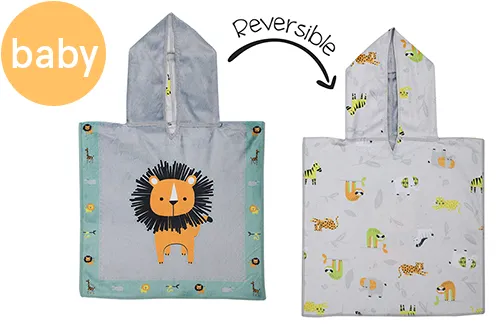 Reversible Baby Cover Up - Lion | Zoo (one size only)