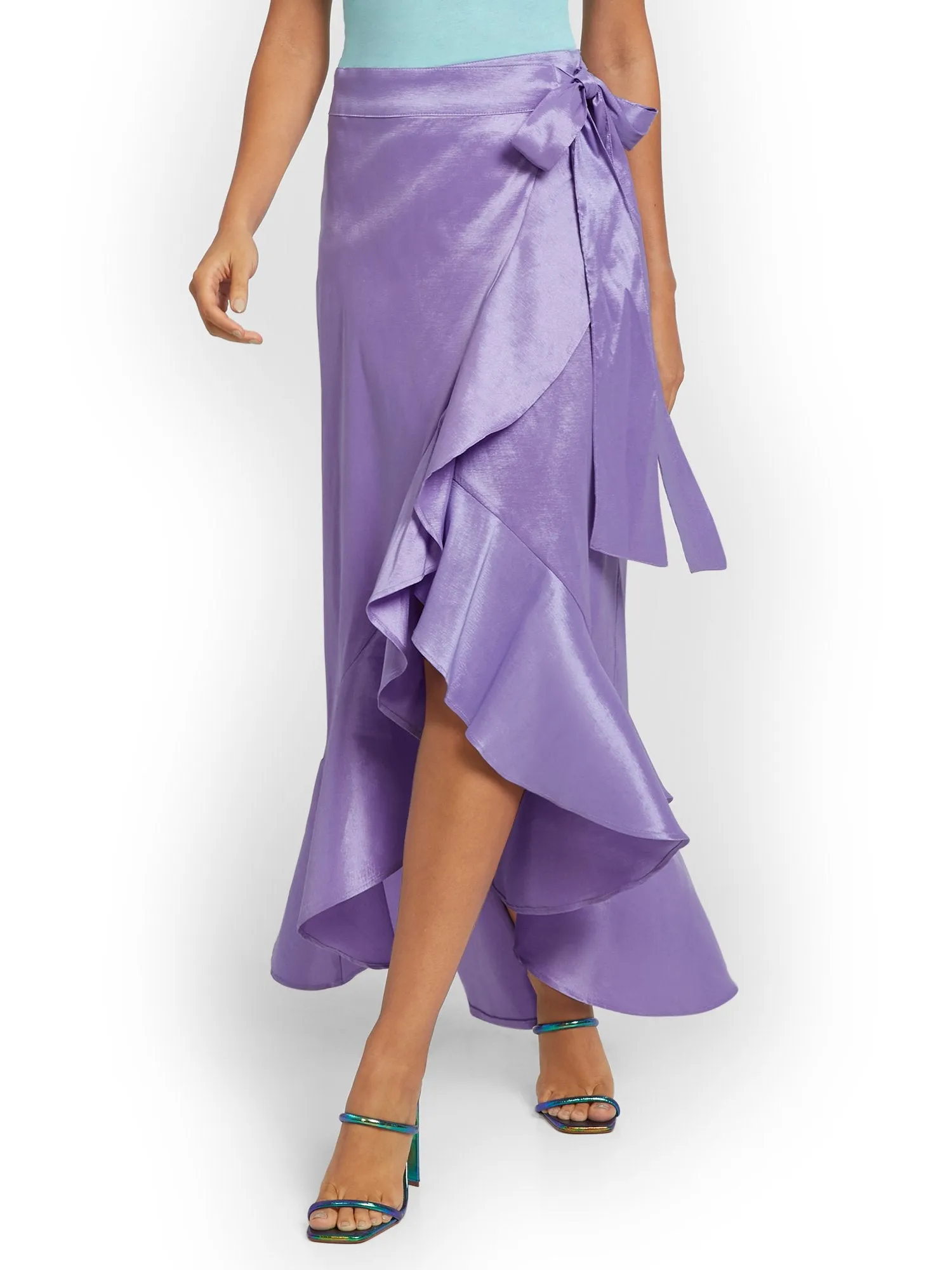 Ruffled Wrap Maxi Skirt