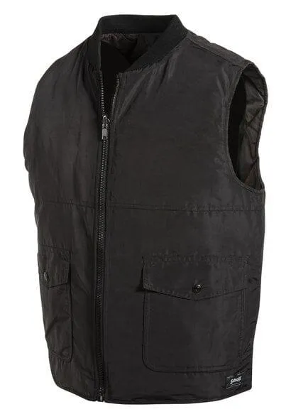 Schott NYC - Reversible Lightweight Quilted Down Filled Vest - Black/Camo