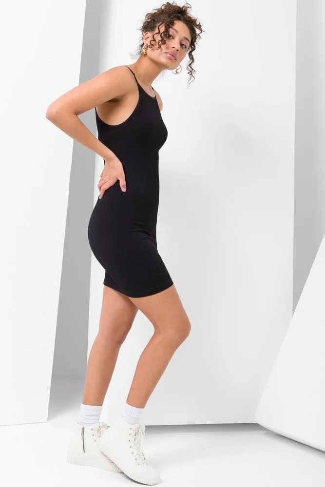 Seamless Racerback Bodycon Dress Black