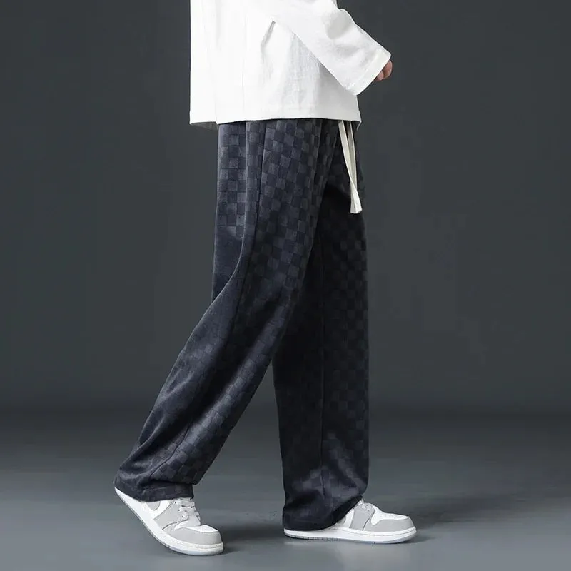 SELECT CHECKERED CORDUROY SWEATPANTS