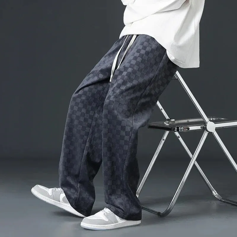 SELECT CHECKERED CORDUROY SWEATPANTS