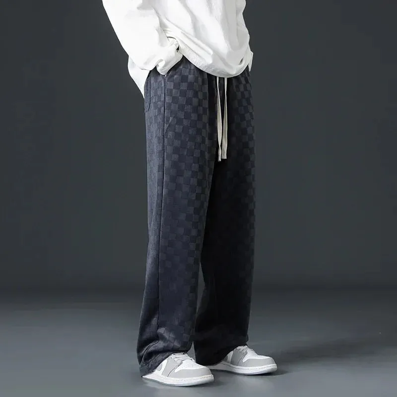 SELECT CHECKERED CORDUROY SWEATPANTS