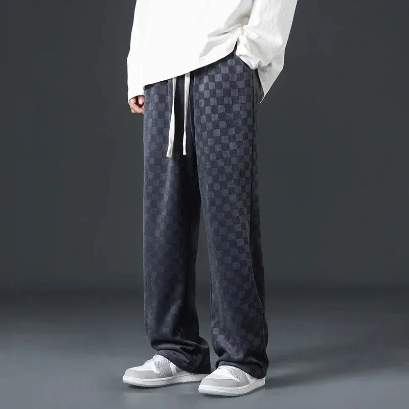 SELECT CHECKERED CORDUROY SWEATPANTS