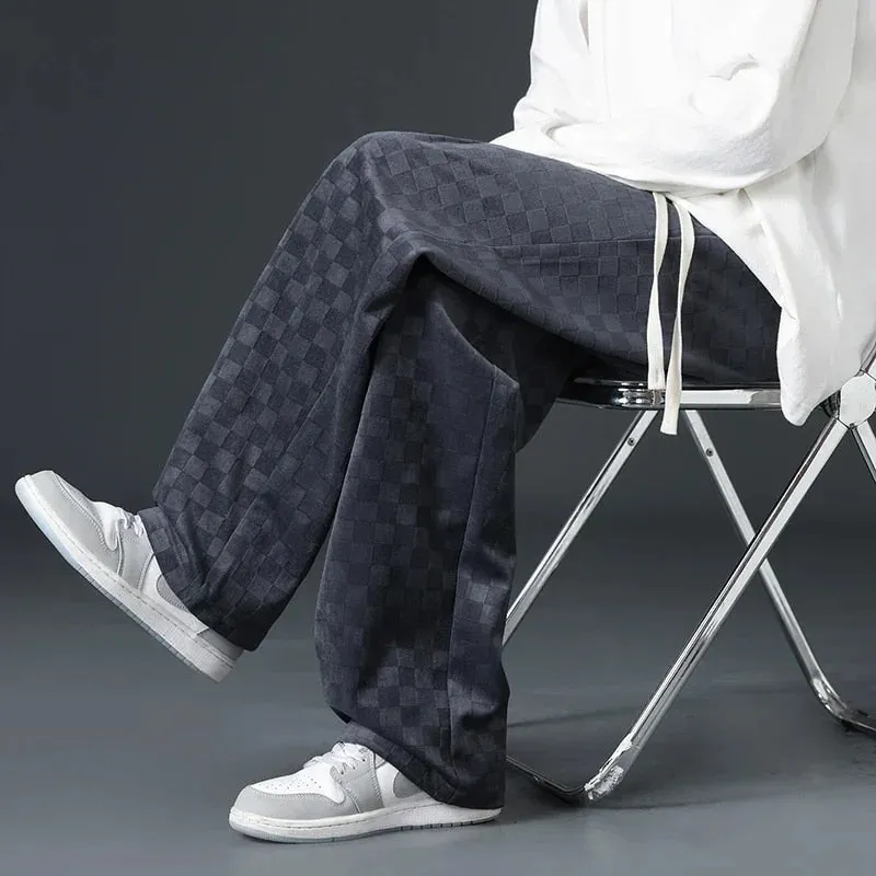 SELECT CHECKERED CORDUROY SWEATPANTS