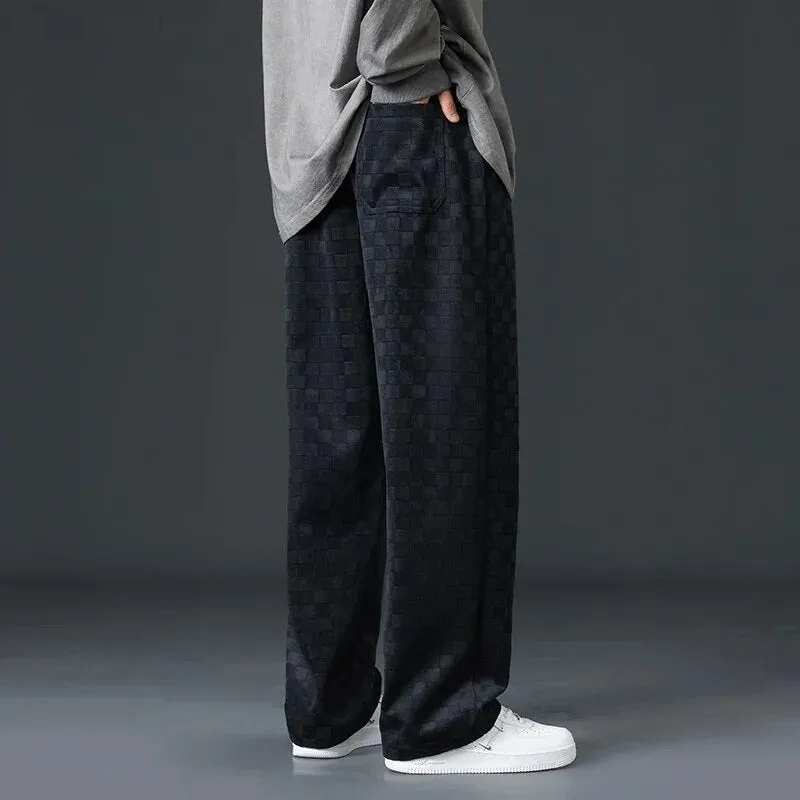 SELECT CHECKERED CORDUROY SWEATPANTS