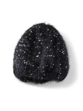 Sequin Beret Knit Hat