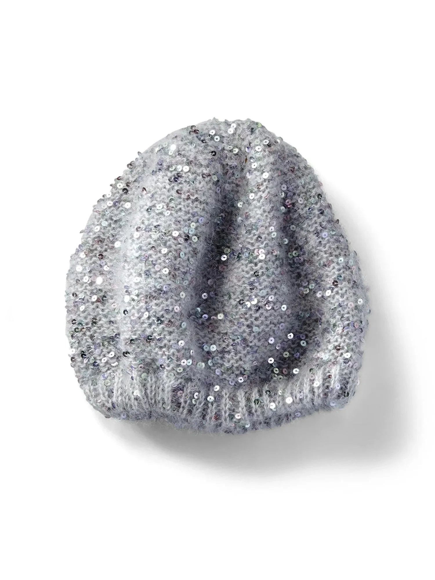 Sequin Beret Knit Hat