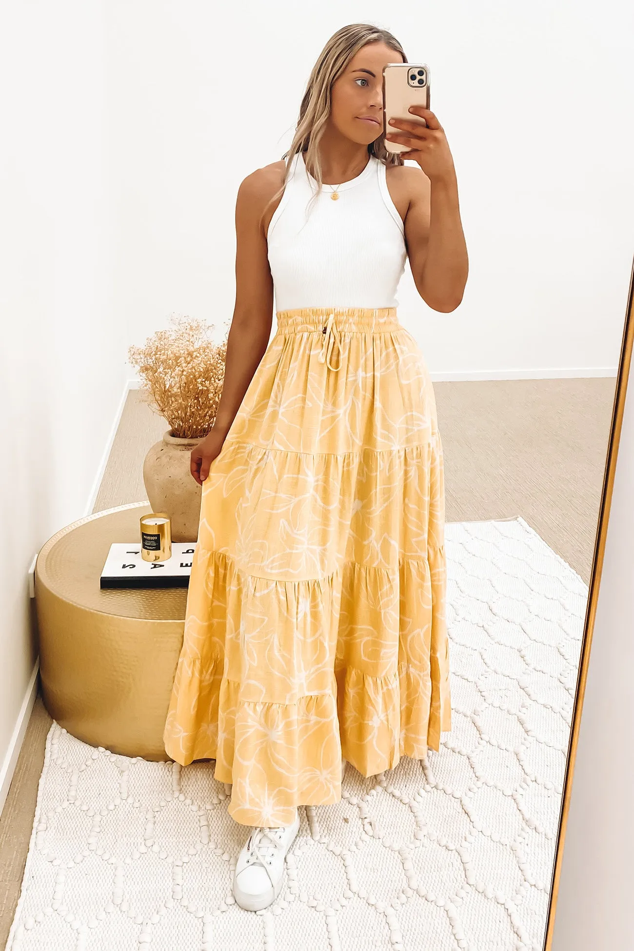 Serine Maxi Skirt Yellow