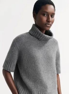 Short Sleeve Cashmere Turtleneck