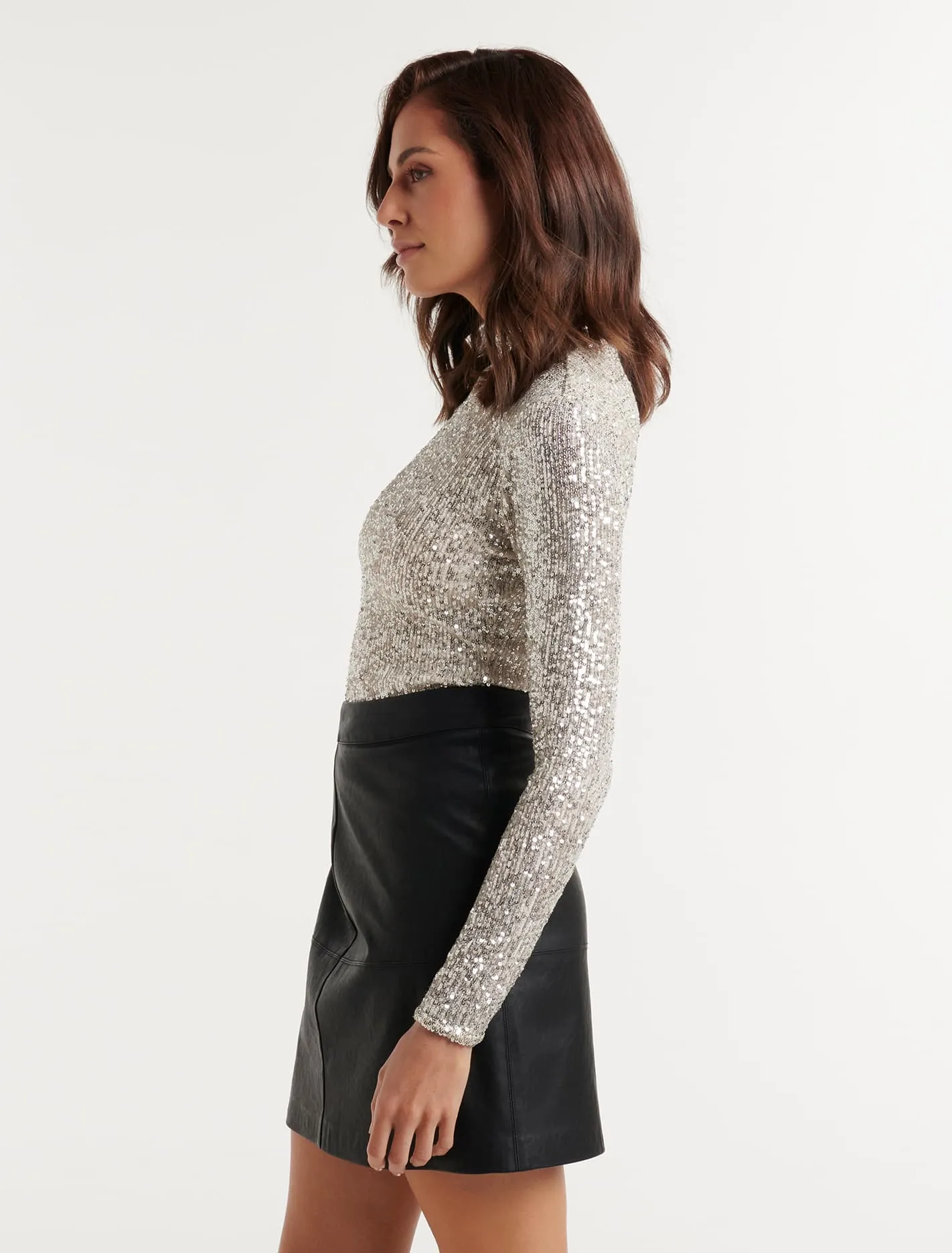 Sierra Sequin Turtleneck Top