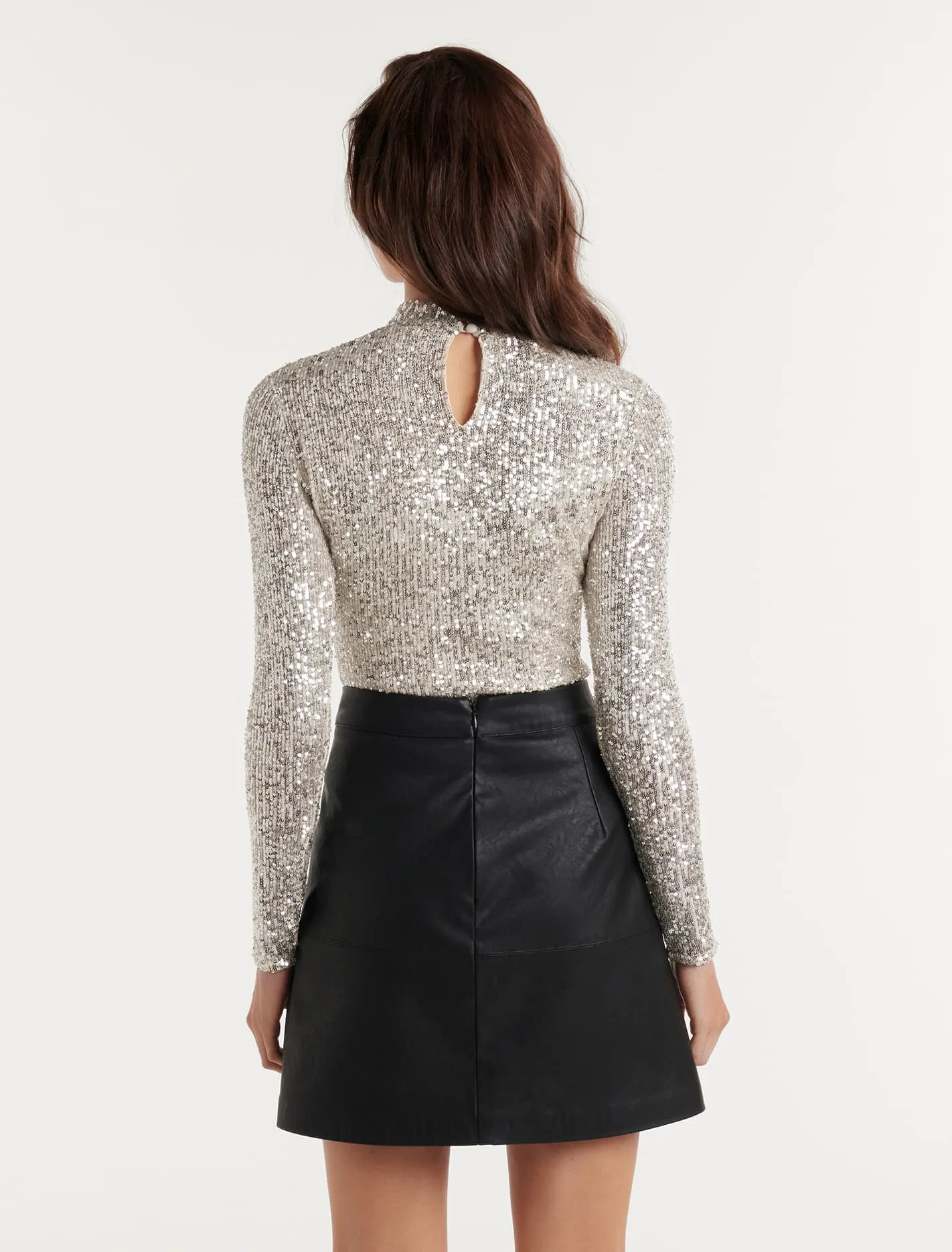 Sierra Sequin Turtleneck Top