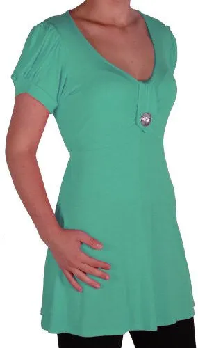 Sierra Short Sleeve V Neck Tunic Top