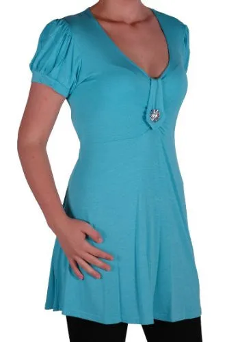 Sierra Short Sleeve V Neck Tunic Top