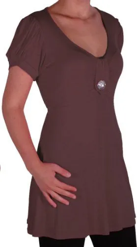 Sierra Short Sleeve V Neck Tunic Top