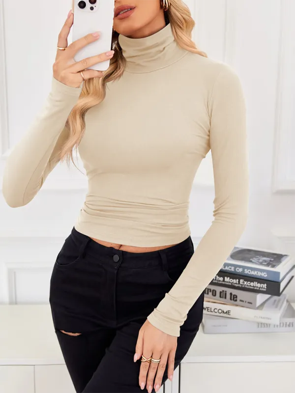 Slim-Fit Turtleneck Top for Layering