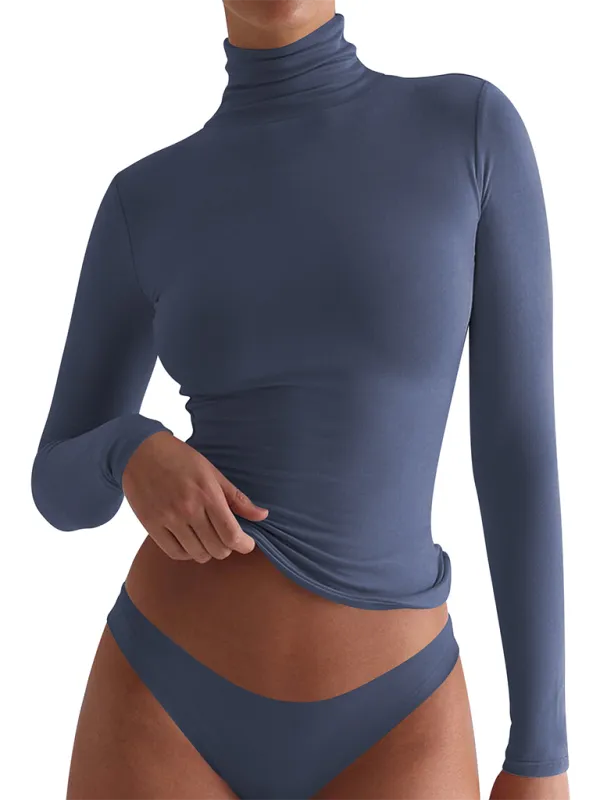 Slim-Fit Turtleneck Top for Layering