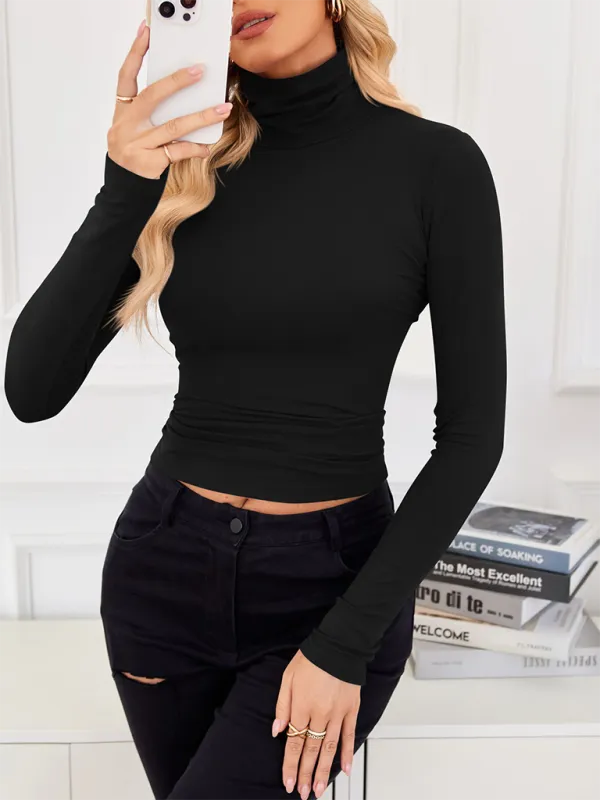 Slim-Fit Turtleneck Top for Layering