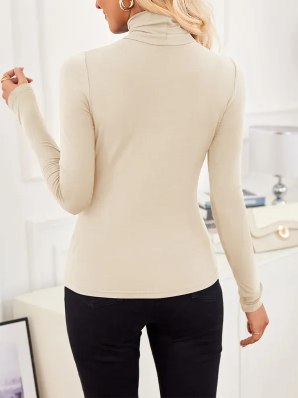 Slim-Fit Turtleneck Top for Layering