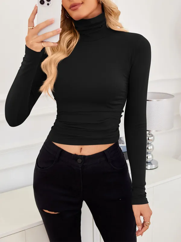 Slim-Fit Turtleneck Top for Layering