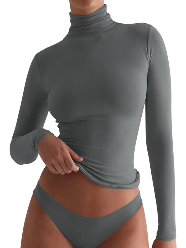 Slim-Fit Turtleneck Top for Layering