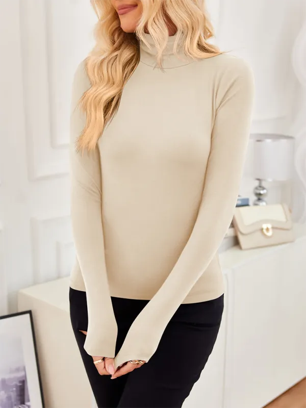 Slim-Fit Turtleneck Top for Layering