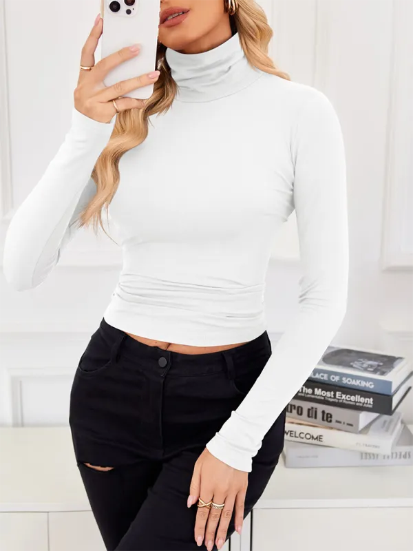 Slim-Fit Turtleneck Top for Layering