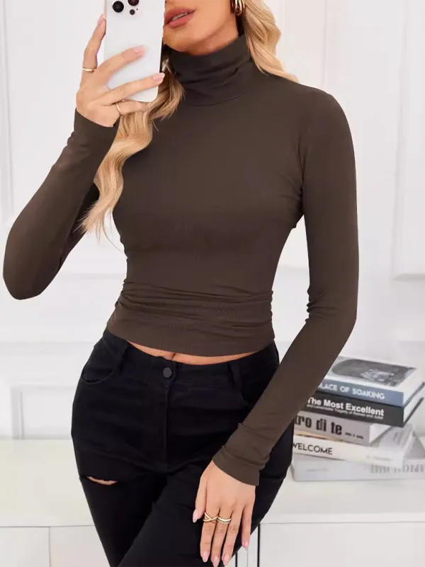 Slim-Fit Turtleneck Top for Layering