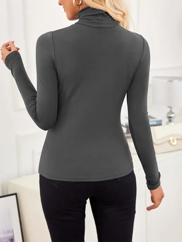 Slim-Fit Turtleneck Top for Layering